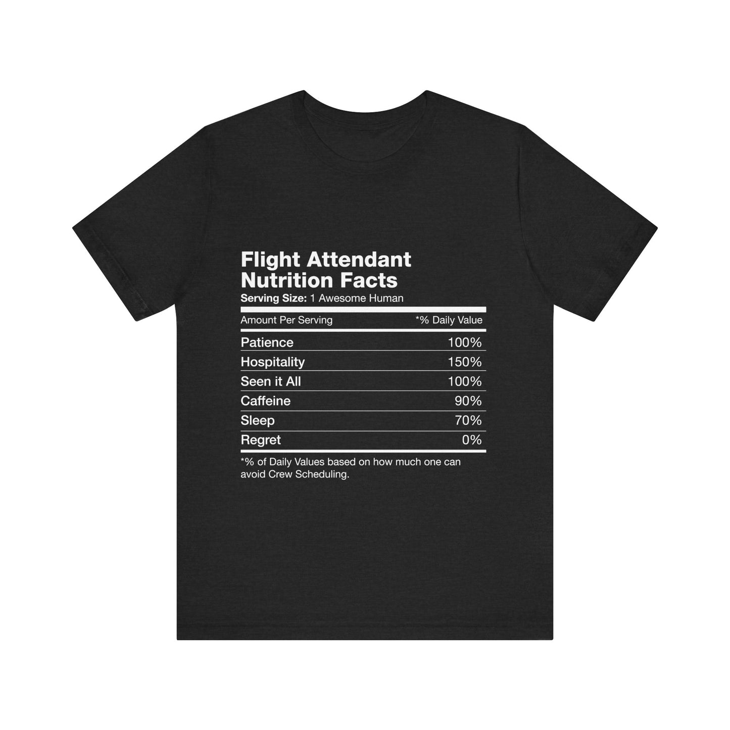 Nutrition Facts - Unisex Jersey Short Sleeve Tee